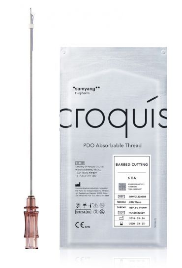 Croquís Barbed Cutting PDO Threads 20G X 90/140mm 6pcs