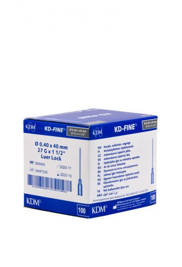 KD-FINE® LUER LOCK NEEDLES 27G 0,40X40mm