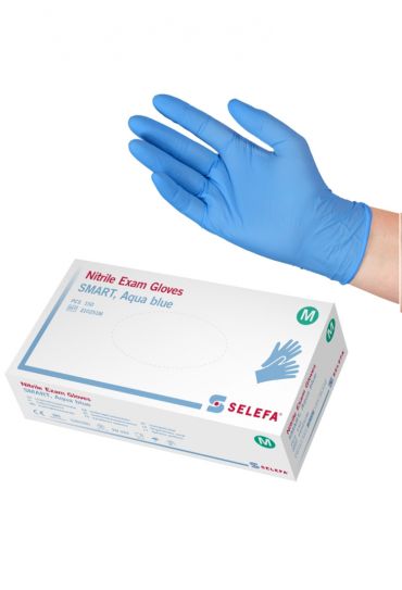 NITRILE GLOVES SELEFA®SMART AQUA BLUE MEDIUM