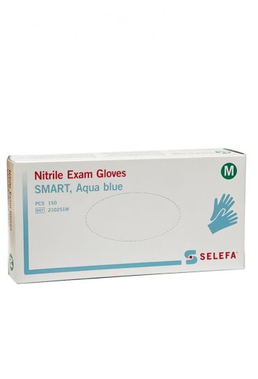 NITRILE GLOVES SELEFA®SMART AQUA BLUE MEDIUM