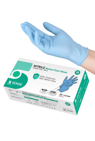 NITRILE GLOVES SELEFA®SENSE AQL1.5 BLUE MEDIUM