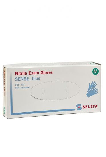 NITRILE GLOVES SELEFA®SENSE AQL1.5 BLUE MEDIUM