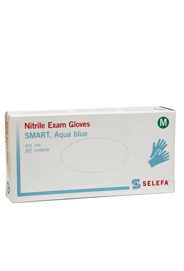 NITRILE GLOVES SELEFA®SMART AQUA BLUE MEDIUM